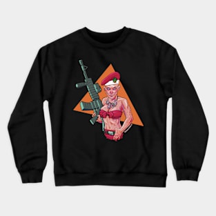 bloody women christmass soldier Crewneck Sweatshirt